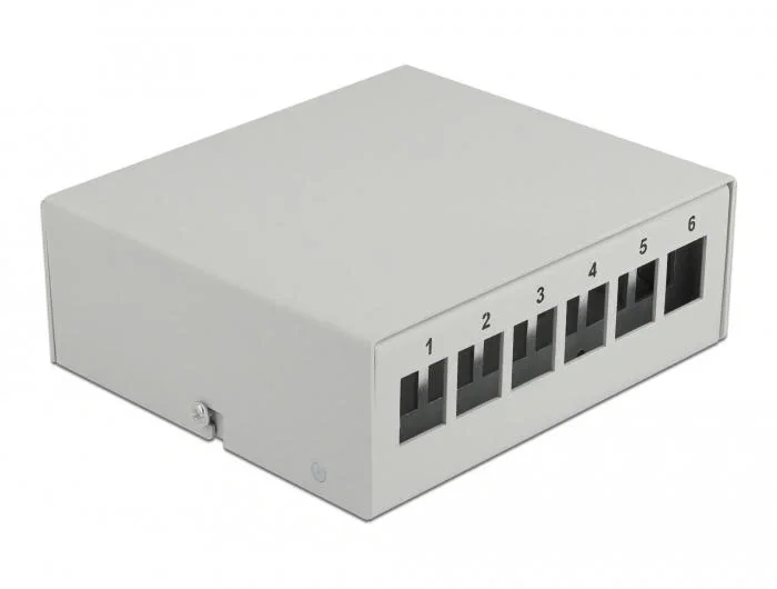 DeLOCK Patchpanel Keystone 6 Puertos Gris