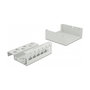 DeLOCK Panel de conexiones Keystone de 6 puertos, gris, metal, 112.5 mm x 123.5 mm x 45.2 mm