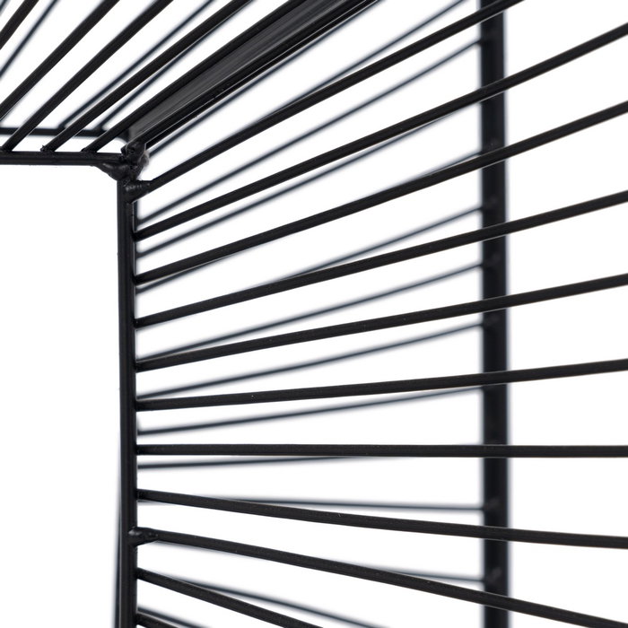 Mesita Negro Metal-Cristal 45,50 X 45,50 X 45,50 cm