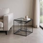 Mesita Negro Metal-Cristal 45,50 X 45,50 X 45,50 cm