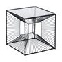 Mesita Negro Metal-Cristal 45,50 X 45,50 X 45,50 cm