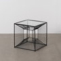 Mesita Negro Metal-Cristal 45,50 X 45,50 X 45,50 cm