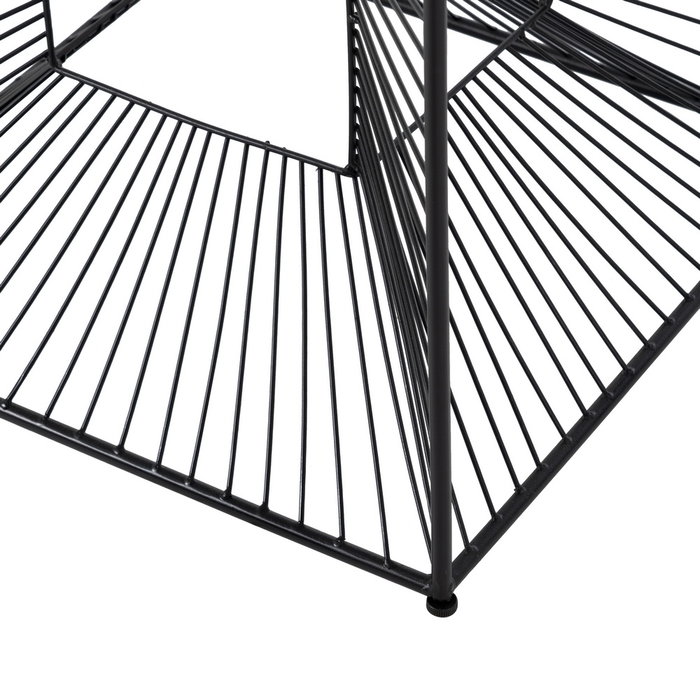 Mesita Negro Metal-Cristal 45,50 X 45,50 X 45,50 cm