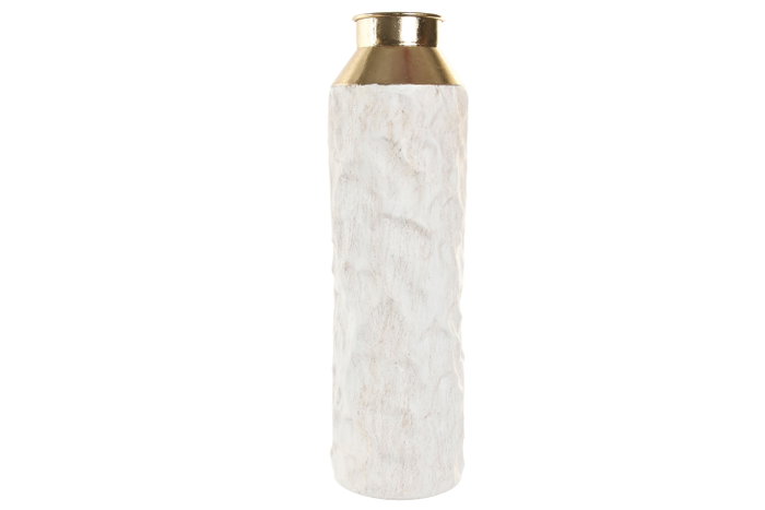 DKD Home Decor Set de 2 Jarrones Metálicos 3D Blanco