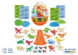 Zuru Huevo Dinosaurios Smashers con figuras y 30 sorpresas, incluye arena y slime