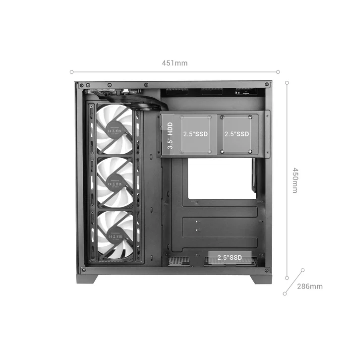 Mars Gaming MCVPRO Caja Semitorre ATX ARGB Negro