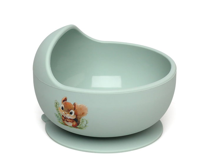 KioKids Cuenco de Silicona Verde con Ventosa para Bebé +6 Meses, Antideslizante, Libre de BPA - Colección Little Sauvages