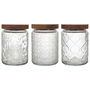 Home Deco Factory Bote Relieve Vidrio Con Tapa Acacia 700 Ml