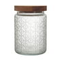 Home Deco Factory Bote Relieve Vidrio Con Tapa Acacia 700 Ml