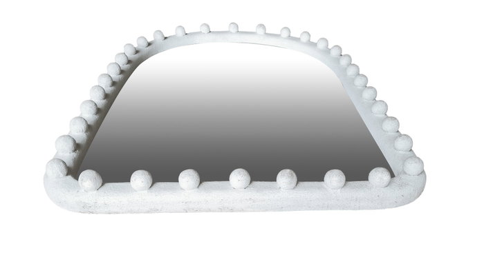 DKD Home Decor Espejo MDF y Cristal 60x85 cm con Bolitas y Acabado Envejecido