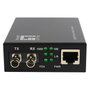 LevelOne Convertidor de Medios GVT-2003 - 10/100/1000Base-T a 1000Base-SX/LX Gigabit Ethernet, IEEE 802.3, 20 km Monomodo, ST, Negro