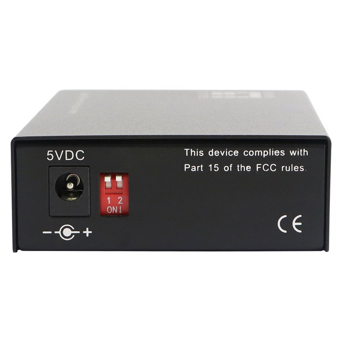 LevelOne Convertidor de Medios GVT-2003 - 10/100/1000Base-T a 1000Base-SX/LX Gigabit Ethernet, IEEE 802.3, 20 km Monomodo, ST, Negro