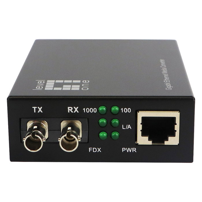 Level One GVT-2003 Conversor de medios RJ45 a ST Gigabit Ethernet