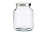 Vivalto Bote Vidrio con Tapa Metal Transparente/Plata 16x22x16 cm 3000 ml (Set de 8)