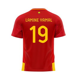 Camiseta de Fútbol de Manga Corta para Niños RFEF Lamine Yamal 19 Rojo M