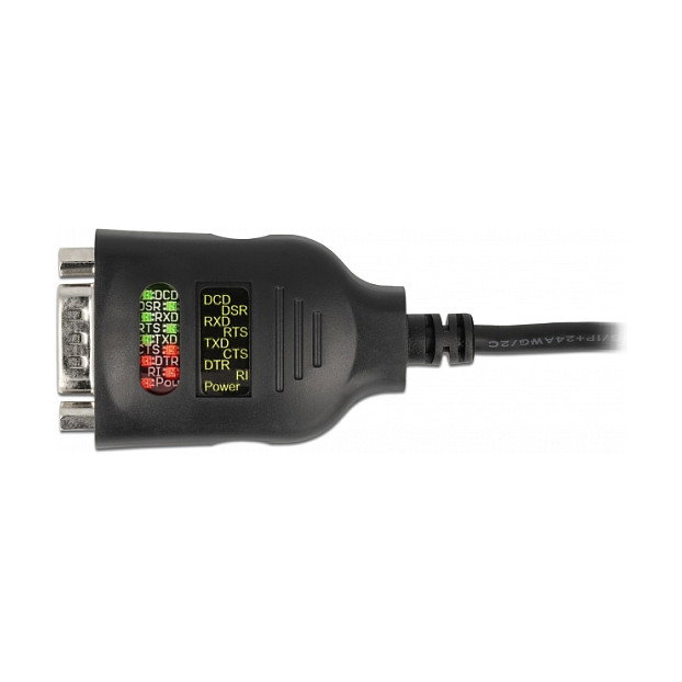DeLOCK Adaptador USB Tipo-A a Serial DB9 con Probador RS-232 de 9 LED DeLOCK Adaptador USB Tipo-A a Serial DB9 con Probador RS-232 de 9 LED