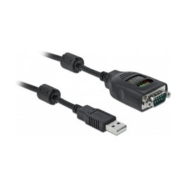 DeLOCK Adaptador USB Tipo-A a Serial DB9 con Probador RS-232 de 9 LED
