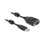 DeLOCK Adaptador USB Tipo-A a Serial DB9 con Probador RS-232 de 9 LED