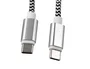 Q-connect Cable USB-C a USB-C de nailon, 1 m, Blanco