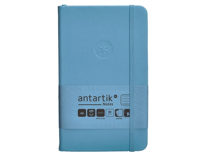 Antartik Cuaderno A6 Tapa Dura Hojas Rayadas Azul Claro 100 Hojas 80gr FSC