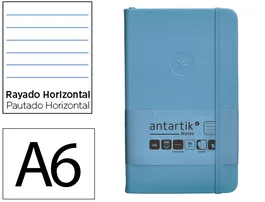 Antartik Cuaderno A6 Tapa Dura Hojas Rayadas Azul Claro 100 Hojas 80gr FSC