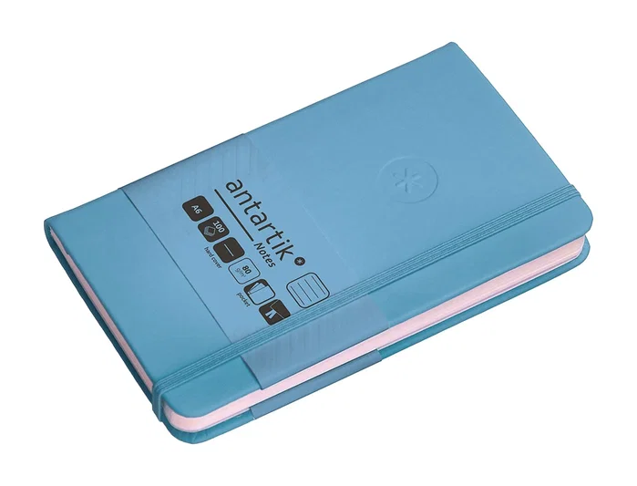 Antartik Cuaderno A6 Tapa Dura Hojas Rayadas Azul Claro 100 Hojas 80gr FSC