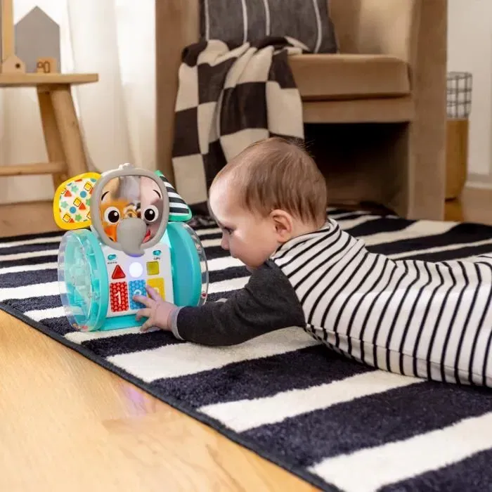 Baby Einstein Elefantito Juguete sobre Ruedas con Música y Luces, Interactivo y Multilingüe para Desarrollo de la Motricidad
