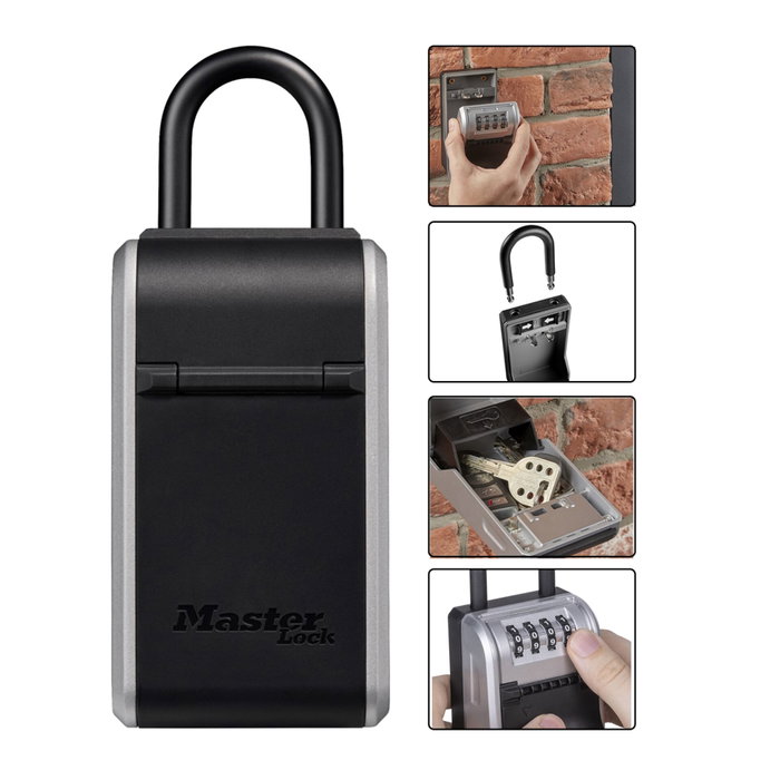 Master Lock Caja de llaves exterior con mango flexible Master Lock Caja de llaves exterior con mango flexible