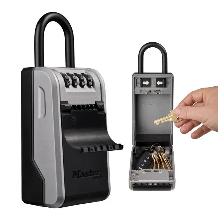 Master Lock Caja de Llaves Exterior con Mango Flexible, Gran Capacidad, Alta Seguridad - 19,6 x 7,6 x 5,6 cm