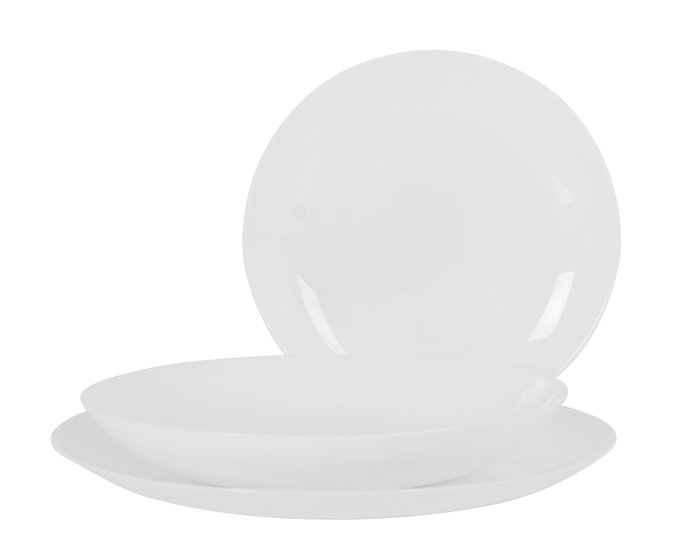 La Mediterranea - Vajilla 18 Piezas Red Opal de la Colección Whom con Platos de 26.5 cm, 23 cm y 19 cm (2 Unidades)