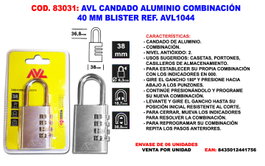AVL Candado de Combinación 40 mm AVL1044