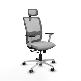 PIQUERAS Y CRESPO Silla de oficina Haches Gris con mecanismo Sincro/Traslack