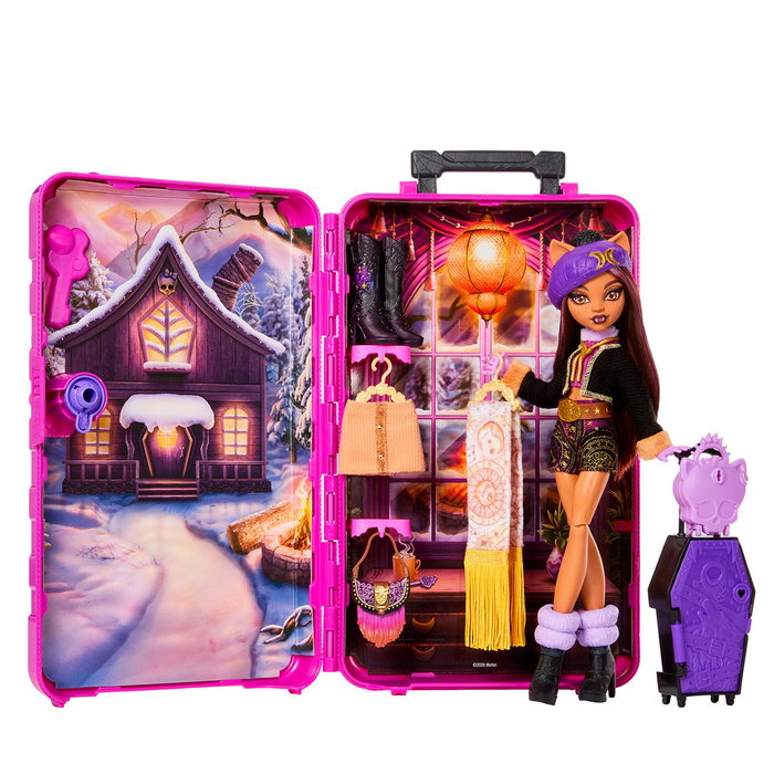 Monster High Skulltimate Secrets Cabin Slay-Cation Muñeca Clawdeen +19 Accesorios +4 Años