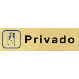 DUVER Placa Aluminio Oro 150X45 ''Privado''
