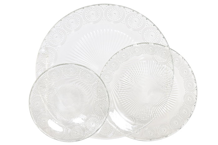 DKD Home Decor Plato de Cristal Mandala Transparente DKD Home Decor Plato de Cristal Mandala Transparente