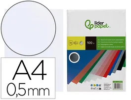 Liderpapel Tapas de Encuadernación Polipropileno A4 0.5mm Incolor Translucidas Paquete de 100 Unidades