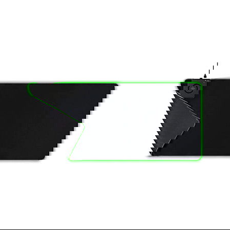 Deltaco Gaming Alfombrilla Ratón RGB con Cargador Inalámbrico, Neopreno, Negro, 900x400mm