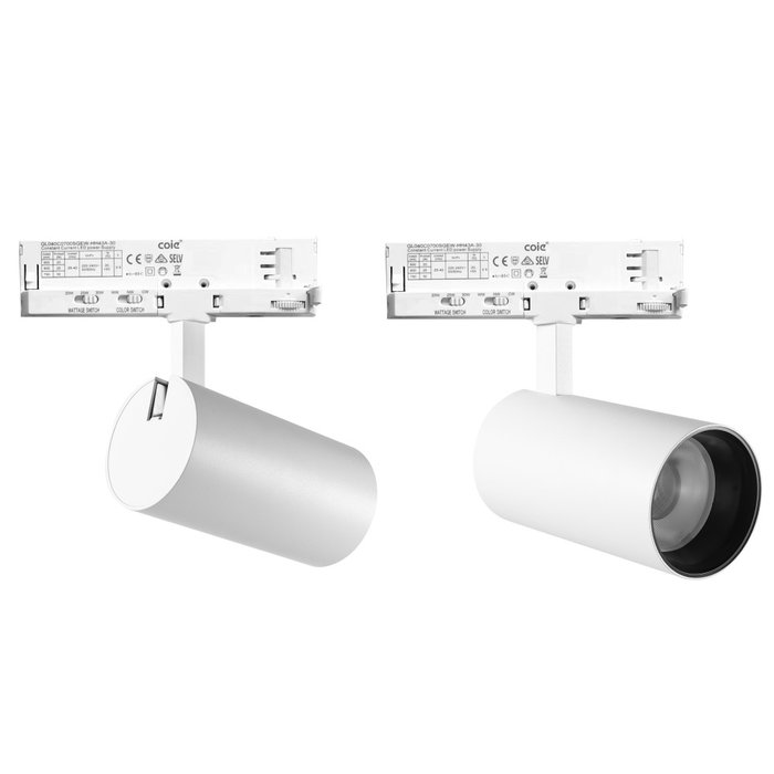 Foco de Carril LED Monofásico con Potencia y Temperatura de Color Regulables Blanco ATL080030-M Foco de Carril LED Monofásico con Potencia y Temperatura de Color Regulables Blanco ATL080030-M