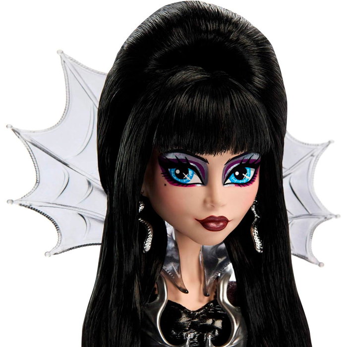 Monster High Muñeca Skullector Elvira Hyv99 Mattel icónica presentadora reina de las tinieblas con vestido gótico y capa de murciélago Monster High Muñeca Skullector Elvira Hyv99 Mattel icónica presentadora reina de las tinieblas con vestido gótico y capa de murciélago