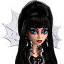 Monster High Muñeca Skullector Elvira Hyv99 Mattel icónica presentadora reina de las tinieblas con vestido gótico y capa de murciélago