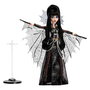 Monster High Muñeca Skullector Elvira Hyv99 Mattel icónica presentadora reina de las tinieblas con vestido gótico y capa de murciélago
