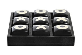 DKD Home Decor Juego De Mesa Moderno Blanco Negro Madera Plástico 12.5 x 3 x 12.5 cm (4 Unidades)