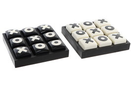 DKD Home Decor Juego de Mesa Tres en Raya de Madera