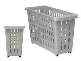 Kipit Organizador Plástico Armario con Ruedas Gris 46x17.5x26 cm (Set de 12)