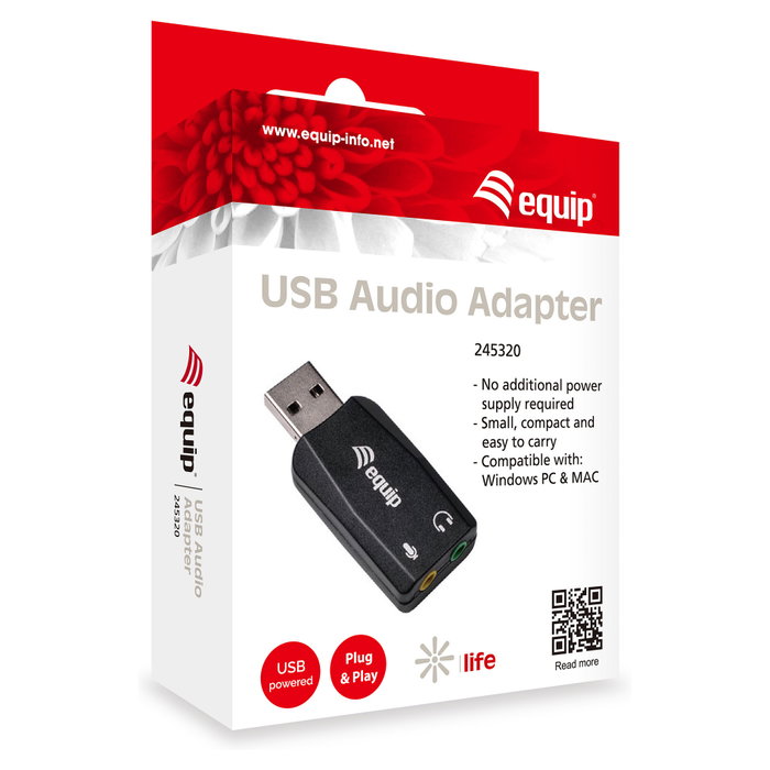 Equip Tarjeta de Sonido USB 245320 Negro