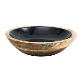 Home Deco Factory Bol Madera Negro Diámetro 24 cm