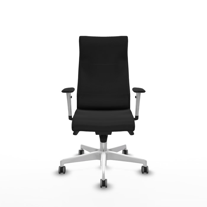 PIQUERAS Y CRESPO Sillón Albacete Negro con Mecanismo Sincro y Base Blanca