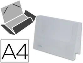 Liderpapel 36934 Carpeta Portadocumentos con Gomas Polipropileno Din A4 Transparente Lomo 25 mm