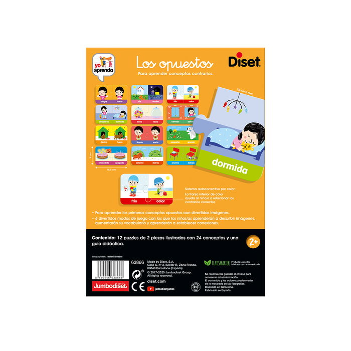 Diset Juego Educativo Yo Aprendo Los Opuestos 63866 para Niños +2 Años