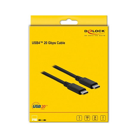 DeLOCK Cable USB4™ 20 Gbps USB C a USB C 2 m Negro DeLOCK Cable USB4™ 20 Gbps USB C a USB C 2 m Negro
